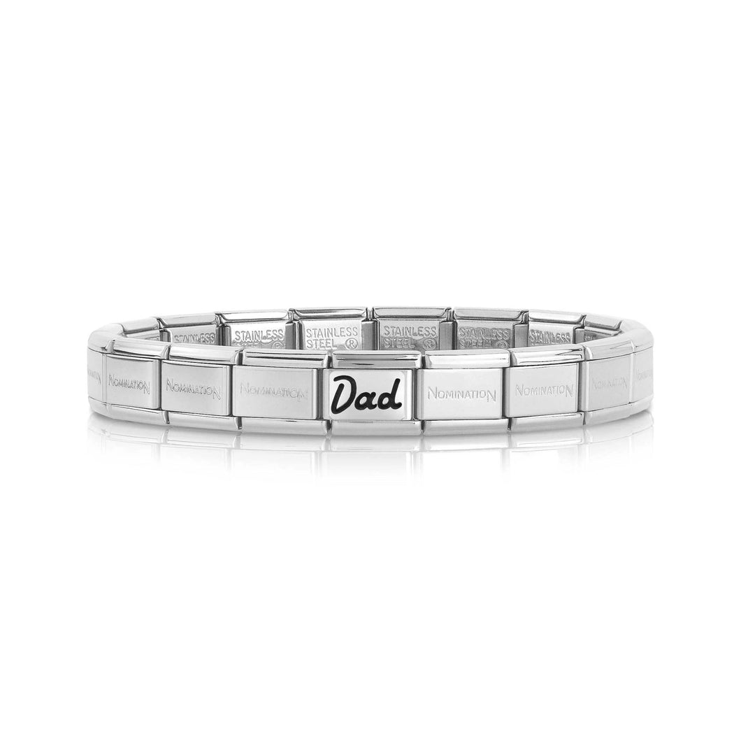 BRACCIALE COMPOSABLE CLASSIC CON SCRITTA DAD IN CORSIVO
