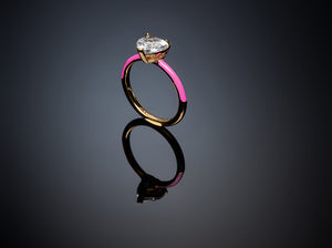 Anello solitario love parade pink