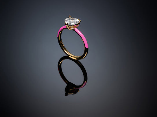 Anello solitario love parade pink