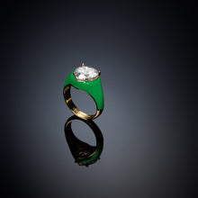 Carica l&#39;immagine nel visualizzatore di Gallery, Anello chevalier Love Parade green
