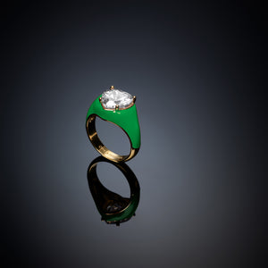 Anello chevalier Love Parade green