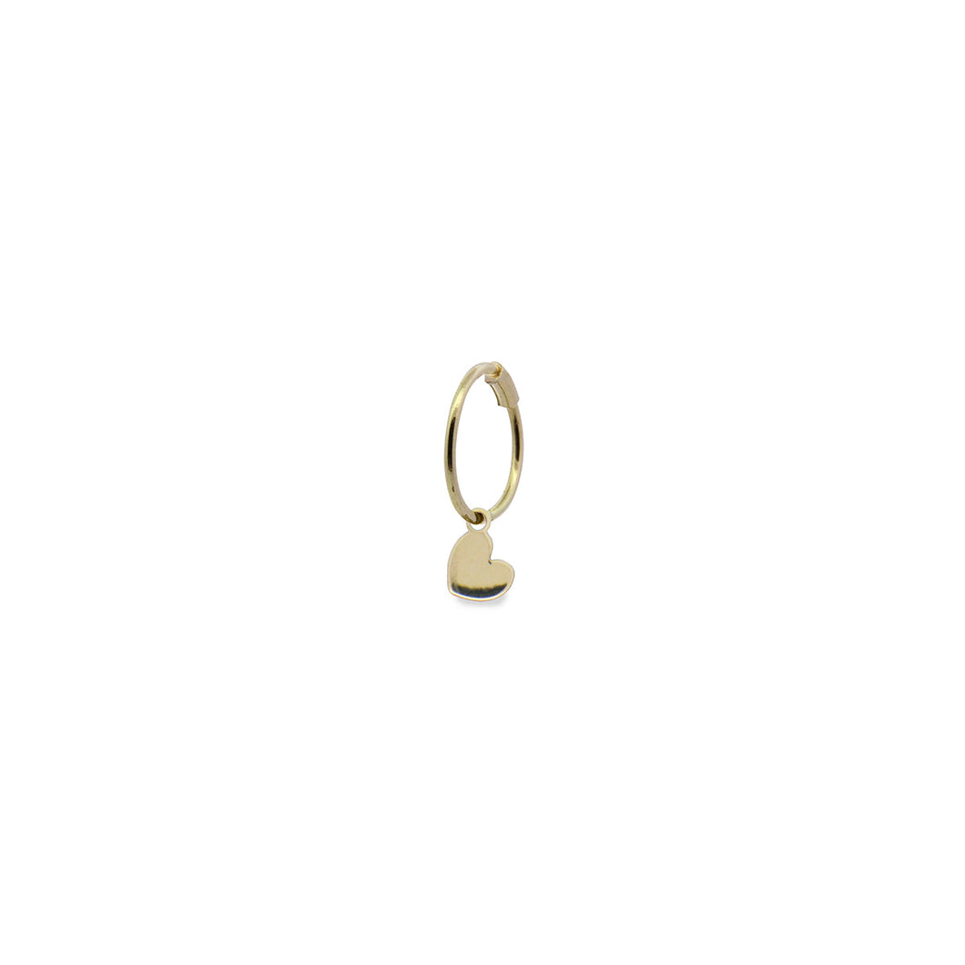 MONO-ORECCHINO CERCHIO MINI HOOP CUORE - ORO18KT