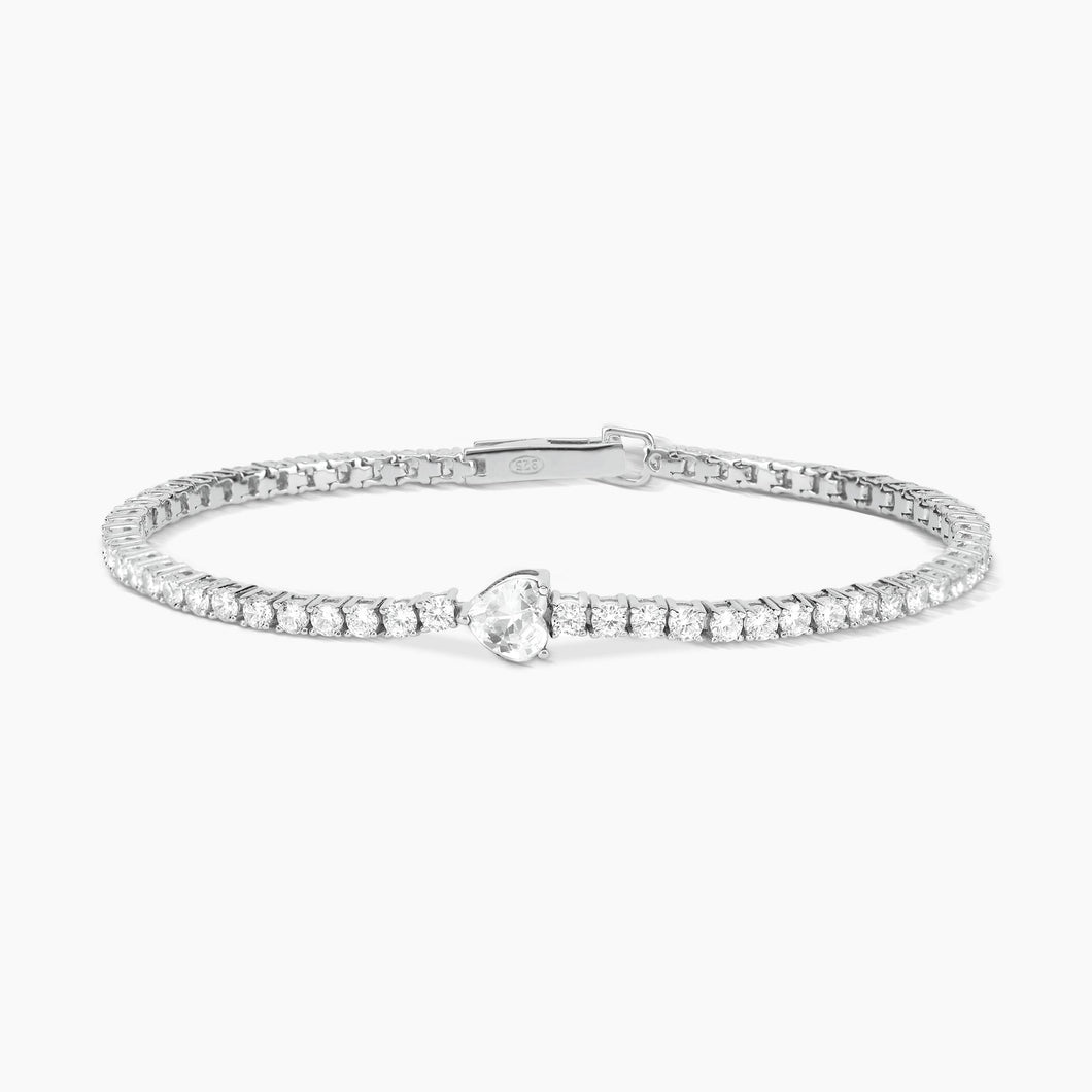 Bracciale tennis cuore e zirconi Mabina