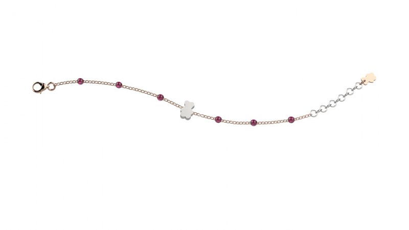 Bracciale argento e perline AZZURRE O FUCSIA