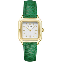 Carica l&#39;immagine nel visualizzatore di Gallery, Gracieuse Petite Watch Leather, Emerald Green Lizard, Gold Colour
