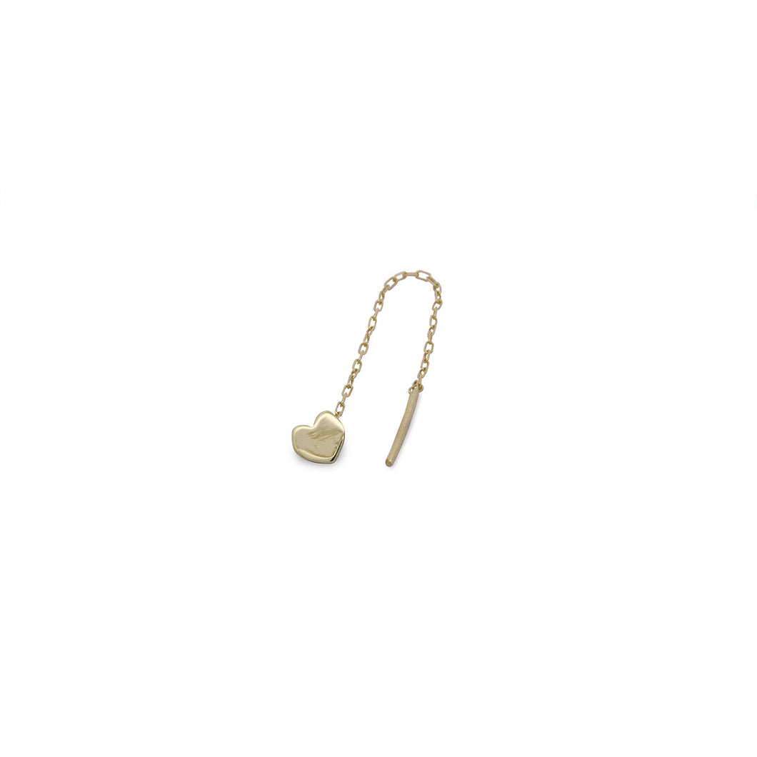 MONO-ORECCHINO CUORE CATENELLA - ORO18KT