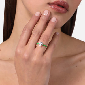 Anello solitario love parade green