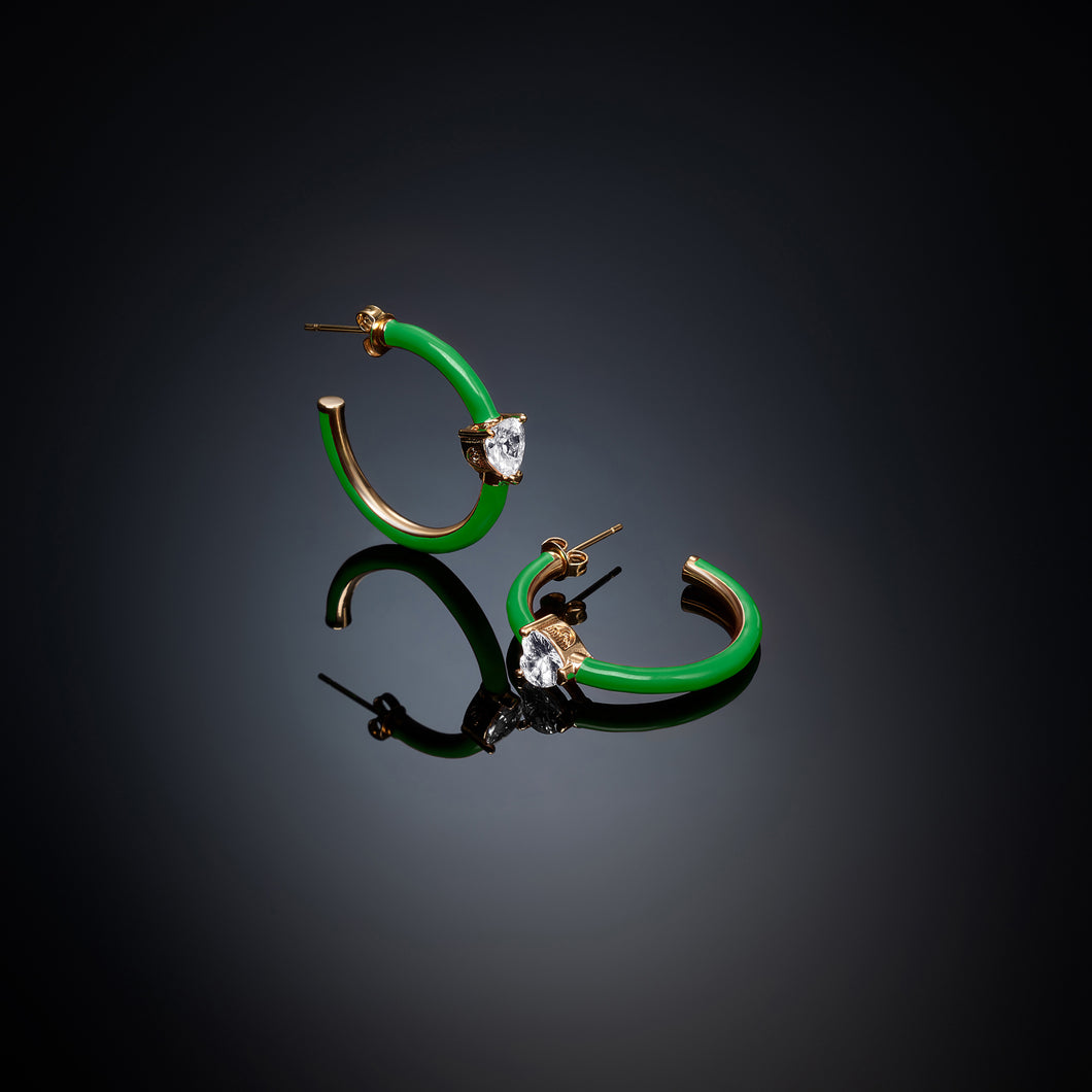 Orecchini MEDIUM love parade green