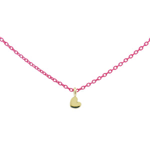 GIROCOLLO CUORE FUCSIA FLUO - ORO18KT