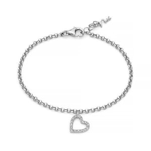 Bracciale con cuore in diamanti naturali