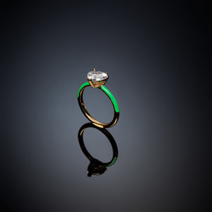 Anello solitario love parade green