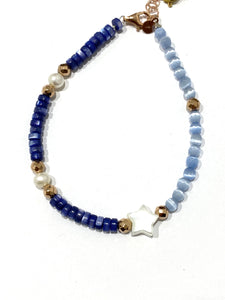 Bracciale Sacramore argento, pietre e stella in madreperla