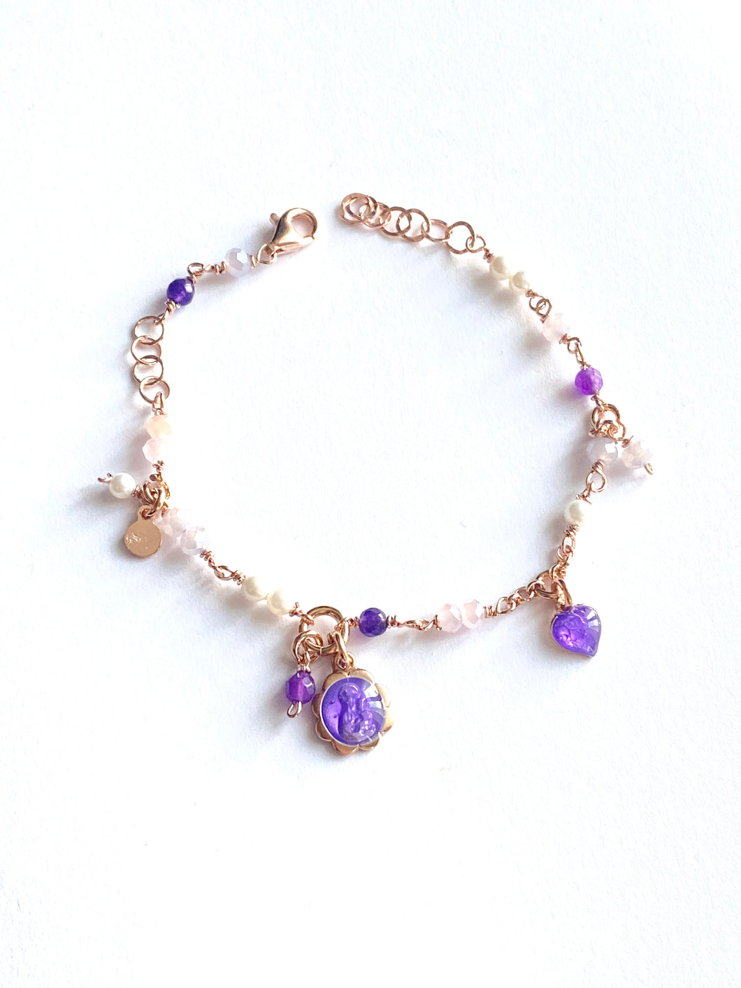 Bracciale Sacramore argento e pietrine viola