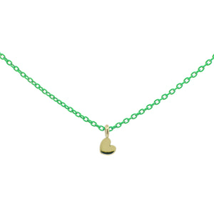 GIROCOLLO CUORE VERDE FLUO - ORO18KT