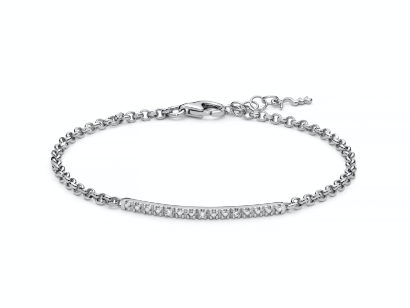 Bracciale con diamanti naturali e argento