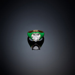 Anello chevalier Love Parade green